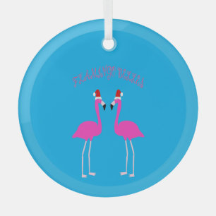 Kerst Lesbian Flamingos Flamingo Belles Glas Ornament