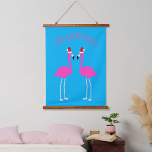 Kerst Lesbian Flamingos Flamingo Belles Hangend Wandkleed