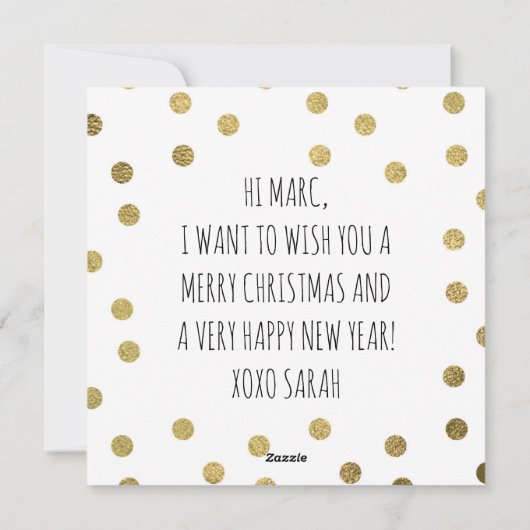 Kerst Let's Be Merry Gold Foil Stippen Pattern Feestdagenkaart (Achterkant)