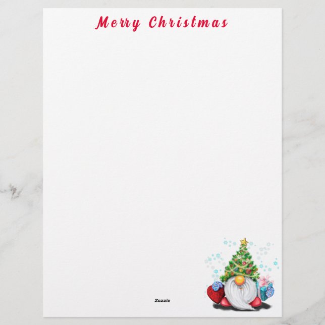 Kerst Letterhead Gnoom met Gift Briefhoofd (Achterkant)