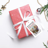 Kerst leuk foto vakantie krant op maat cadeaulabel