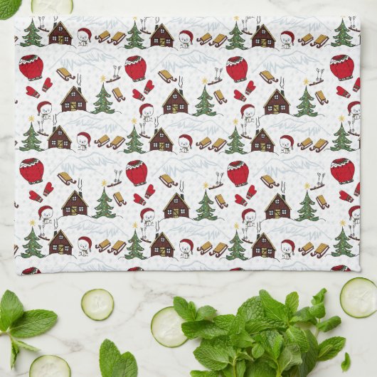 Kerst leuk ontwerp theedoek (Gevouwen)