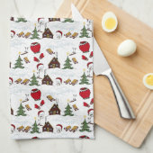 Kerst leuk ontwerp theedoek (Quarter Fold)