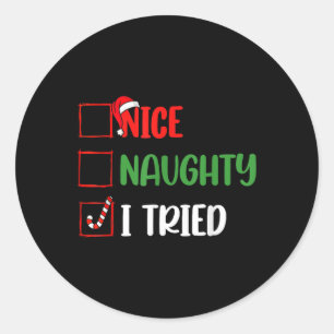 Kerst Leuk Stoute Ik Grappig Probeerde Vakantie Ke Ronde Sticker