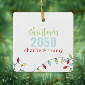 Kerst Leuke Foto Kleurrijke Vakantie String Licht Keramisch Ornament