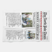 Kerst Leuke Foto Whimsical Fun Krant Theedoek (Horizontaal)