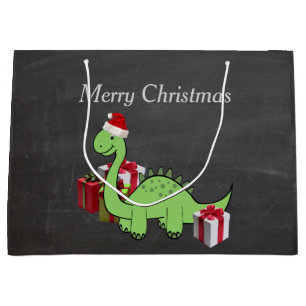 Kerst leuke grappige Santa dinosaurus krijtbord Groot Cadeauzakje