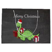 Kerst leuke grappige Santa dinosaurus krijtbord Groot Cadeauzakje (Achterkant)