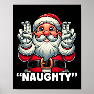 Kerst Leuke Lijst Santa Naughty Grappige Kerstmis Poster