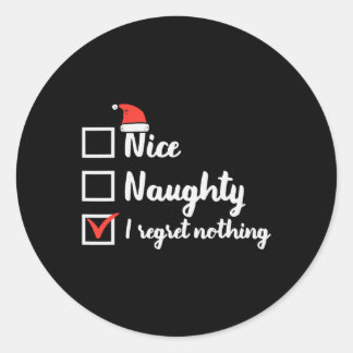 Kerst Leuke Naughty Spijt Niets Xmas Vrouwen M Ronde Sticker