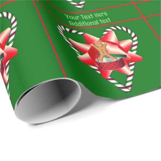 Kerst Leuke peperkoek Man Gepersonaliseerd Cadeaupapier (Rol Hoek)