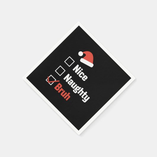 Kerst Leuke Stoute Bruh Grappige Kerstlijst Servet (Hoek)