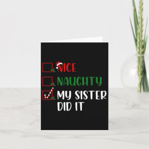 Kerst Leuke stoute lijst Mijn zus deed het familie Kaart
