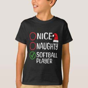 Kerst Leuke Stoute Softbal Speler Kerst L T-shirt
