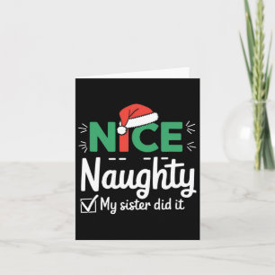 Kerst Leuke stoute zus deed het Xmas Family B Kaart