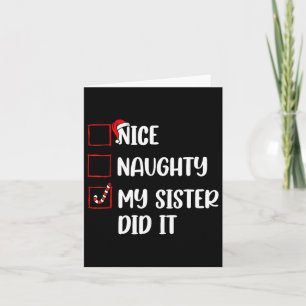Kerst Leuke stoute zus deed het Xmas Family B Kaart