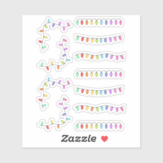 Kerst Licht Decoratief Tijdschrift Grenzen Planner Sticker (Vel)