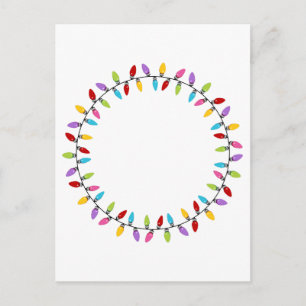 Kerst Lichten Cirkel Patroon Feestdagenkaart