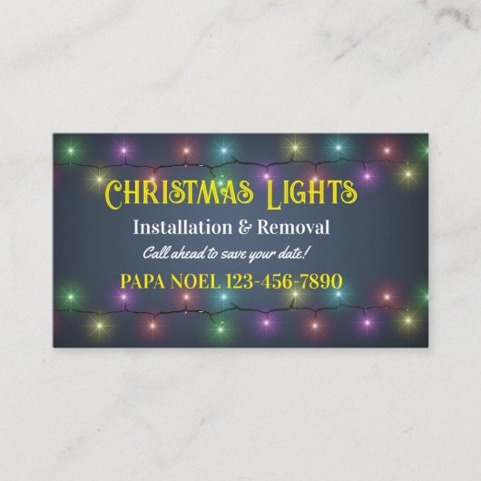 Kerst Lichten Installatie Visitekaartjes (Voorkant)