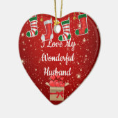 Kerst Liefde Man Keramisch Ornament (Links)