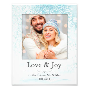 Kerst Liefde & Vreugde Winter Bruiloften Foto Foto Afdruk