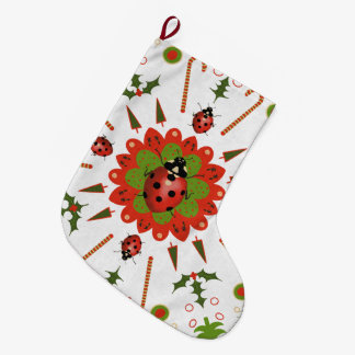 Kerst Lieveheersbeestje Rood, Groen en Wit Grote Kerstsok