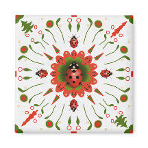Kerst Lieveheersbeestje Rood Wit Groen