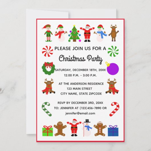 Kerst Lijst #3 Uitnodiging Kaart (Voorkant)