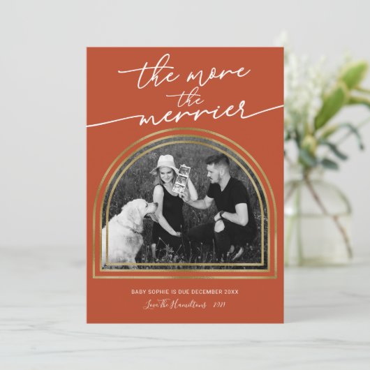 Kerst Lijst Kerstmis Zwangerschap Kennisgeving Feestdagenkaart (Staand voorkant)