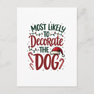Kerst Liket Decoreren Hond Xmas Familie Kinderen V Briefkaart
