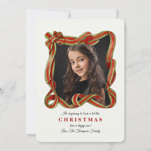 Kerst lint lijst fotokaart feestdagenkaart