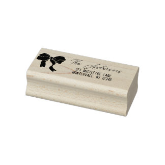 Kerst linten strik op maat rubberstempel