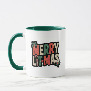 Kerst-lit-boekige koffie mok