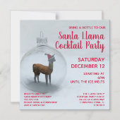 Kerst Llama Cocktail Party Magnetische uitnodiging (Voorkant)