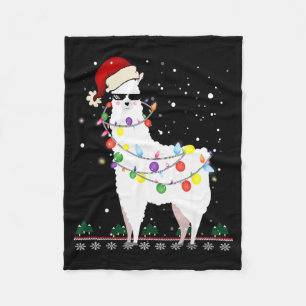 Kerst Llama Kerstman Hoed Lelijke Kerstboom Alpaca Fleece Deken