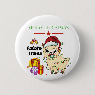 Kerst-Llama-knop Ronde Button 5,7 Cm