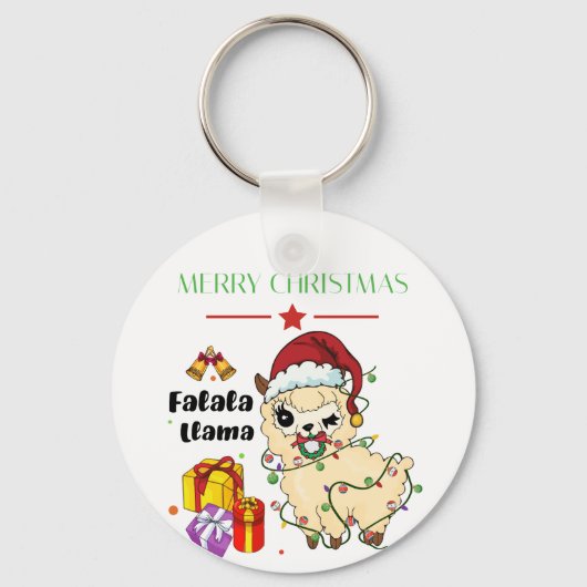 Kerst Llama Sleutelhanger (Voorkant)