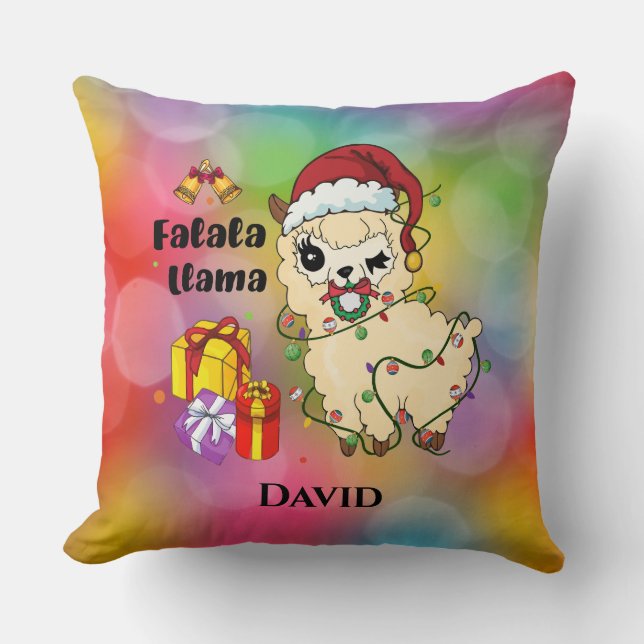 Kerst Llama Worp Kussen (Voorkant)