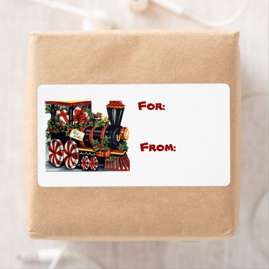 Kerst Locomotief Gift Label Label (Insitu)