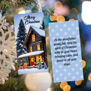 Kerst Lodge bladwijzer Vakantiewenskaart Feestdagenkaart