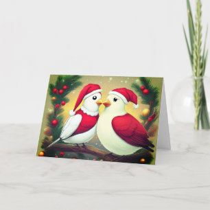 Kerst Lovebirds Vakantie Kaart