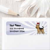 Kerst Luchtvaart Terrier / Welsh Terrier Etiket (Insitu)