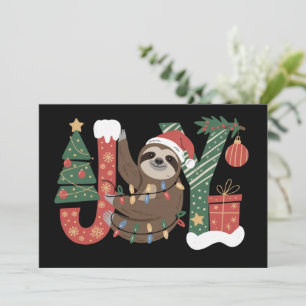 Kerst Luiaard Kerstboom Cadeaus Vrolijk Schattig G Feestdagenkaart