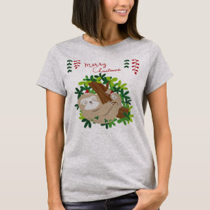 Kerst Luiaard Shirt Prettig Luiaardkerstfeest