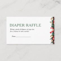 Kerst Luier Raffle Kaart - Baby Shower Spel