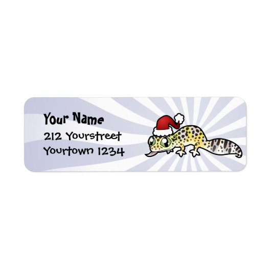 Kerst Luipaardgekko Etiket (Voorkant)