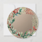 Kerst Luncheon Glitter Winter Bloemenkrans Kaart (Achterkant)