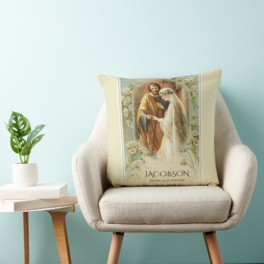 Kerst Maagd Maria St. Joseph bruiloft Kussen (Stoel)