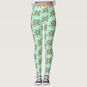 Kerst Macaron Kleuren Mistletoe Leggings (Voorkant)