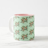 Kerst Macaron Mistletoe Aangepaste naam Tweekleurige Koffiemok (Voorkant links)